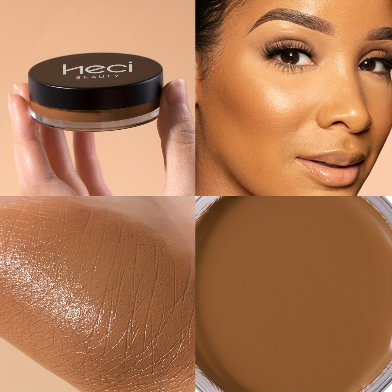 Foundation Cream Matte Velvet Full Coverage — Waterproof Oil Control, Pore-Less Smudge-Proof Long-Lasting Formula, 0.7oz, 6 Shades Light to Deep for All Skin Tones