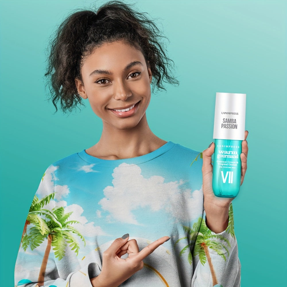 Body Mist Perfume for Women – Coconut & Tropical Orchid Hair and Body Fragrance Spray, Long Lasting Warm Gourmand Scent, Paraben-Free, 3 fl oz