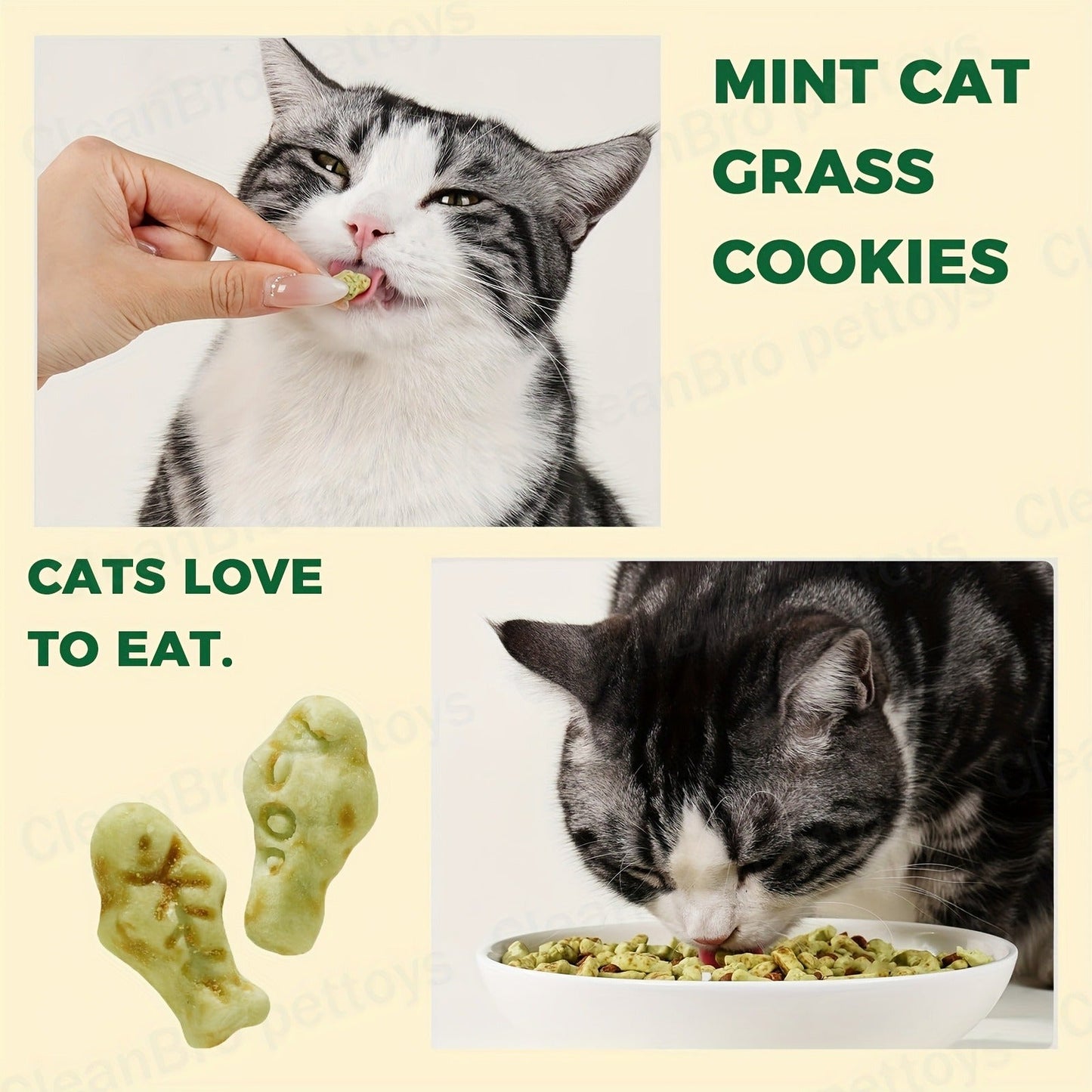 Catnip Cat Treats 150g – Catnip Cookie & Catgrass Molar Stick, Dried Fish Snack for Cats, Teeth Cleaning Dental Chew, Hairball Control Nutrition Fattening Cat Snack