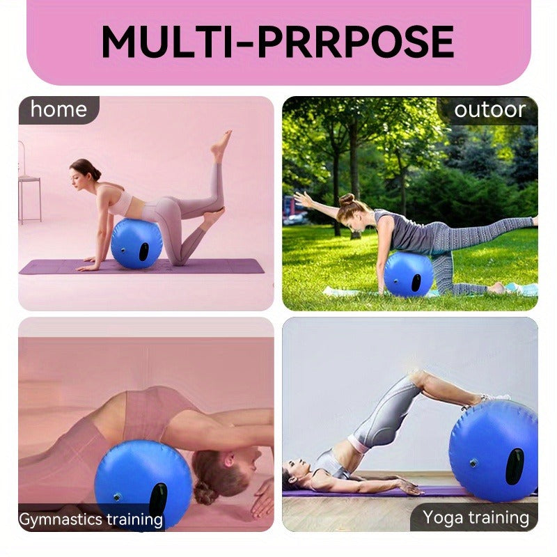 Inflatable Gymnastics Air Barrel Roll with Handle & Air Pump – Circular Air Cushion Tumbling Mat for Home Gym, Yoga, Cheerleading & Kids Training, PVC, Multiple Sizes