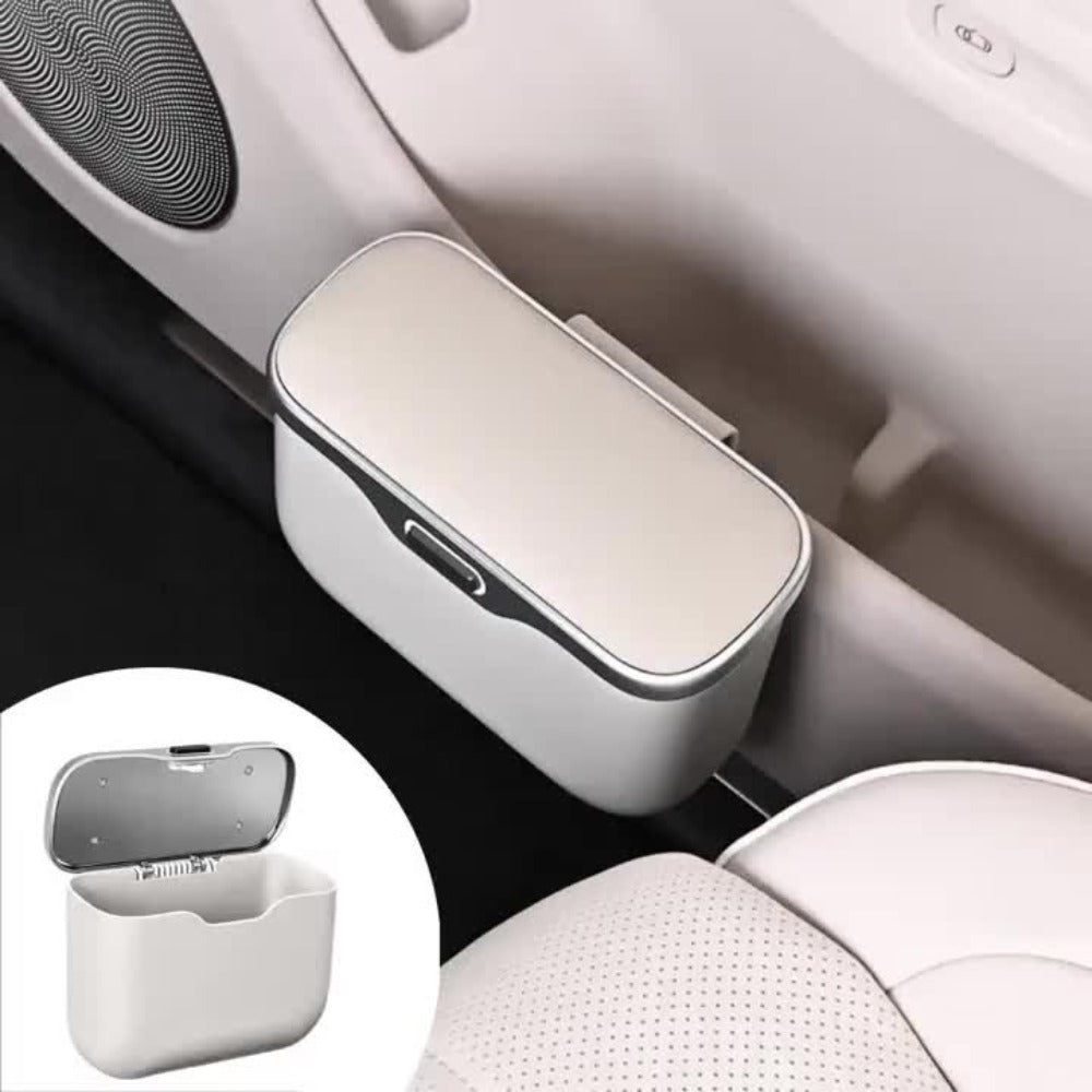 Car Trash Can with Garbage Bags – ABS Microfiber Mount, Dry & Wet Use, No-Damage Install, Fits 99% of Cars – Space-Saving Vehicle Waste Bin