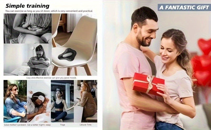 Pelvic Floor Trainer Electric Massage Cushion – 6 Vibration Modes, Wireless Rechargeable, Hip & Leg Muscle Training for Men Women, Home Gym Office Use