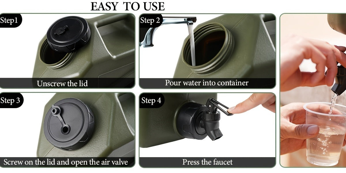 Water Storage Container with Spigot 2 Handles BPA Free PVC Collapsible Water Jug for Camping Outdoor RV Hiking Emergency Survival Portable Water Tank 3.2Gal 5Gal 2.6Gal Multi-Color Options