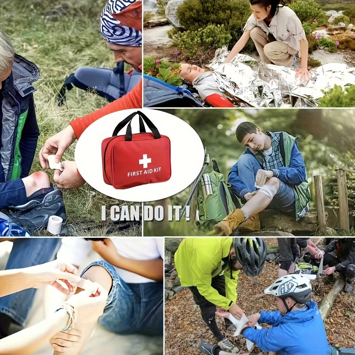 152 Piece First Aid Kit Waterproof Compact Trauma Medical Emergency Kit for Home Office Car Travel Camping Hiking Boating Outdoor Survival with Premium Supplies Red