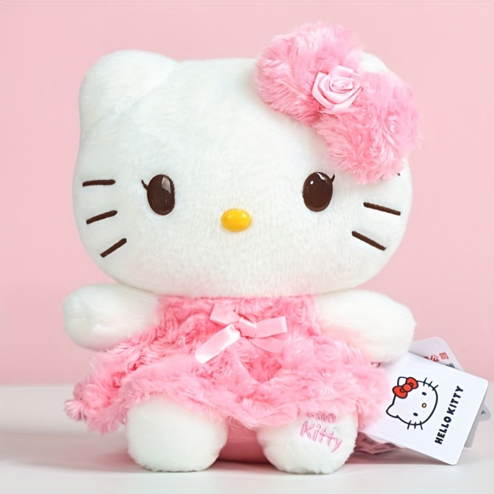 Hello Kitty Plush Toy 10 Inch Sanrio Kawaii Pink Rose Dress Stuffed Animal – Soft Cute Doll Gift for Girls, Kids & Teens, Birthday Christmas Valentine's Day