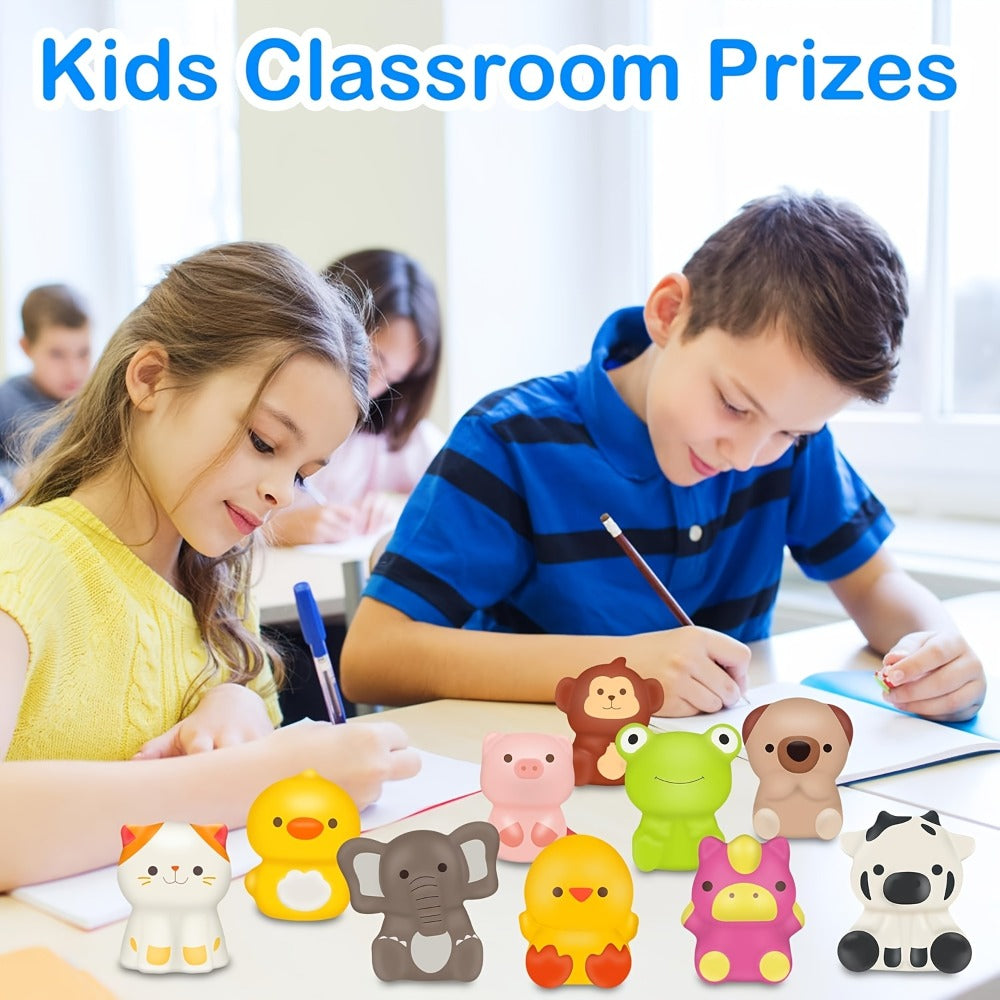 Cute Animal Soft Toys 24 Pcs – Mini Kawaii Animal Squeeze Toys for Kids Birthday Party Favors, Classroom Prizes, Valentine's Day Gifts, Goodie Bag Stuffers for Boys & Girls