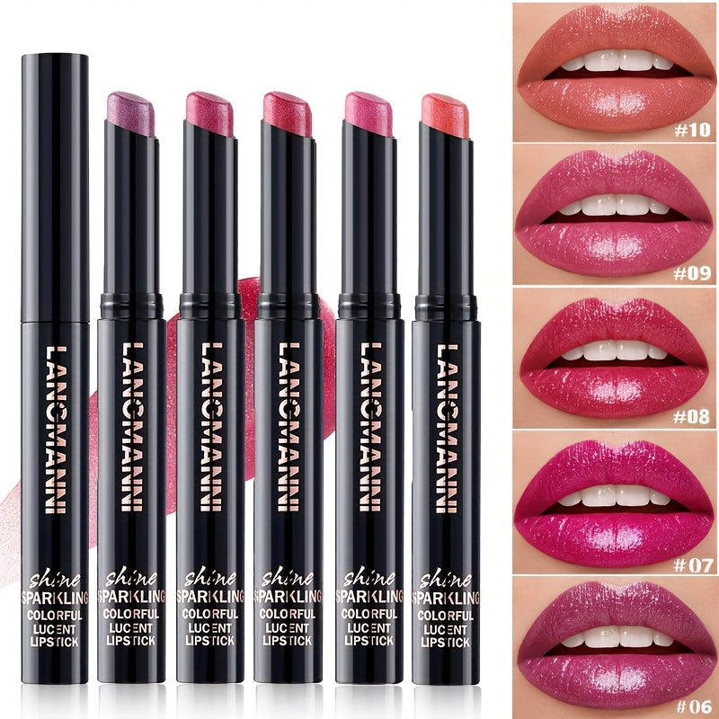Angled Tip Lipstick Set 5 Shades — Diagonal Precision Lip Makeup, Long-Lasting Highly Pigmented Smooth Formula, Multi-Color Beauty Gift for Women Beginners & All Occasions