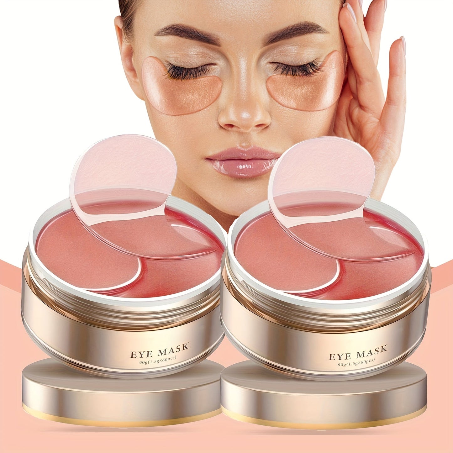 Under Eye Masks Caffeine & Collagen 60 or 120 Pcs - Hydrating Eye Patches with Niacinamide Hyaluronic Acid for Dark Circles Puffiness Fine Lines All Skin Types Unisex