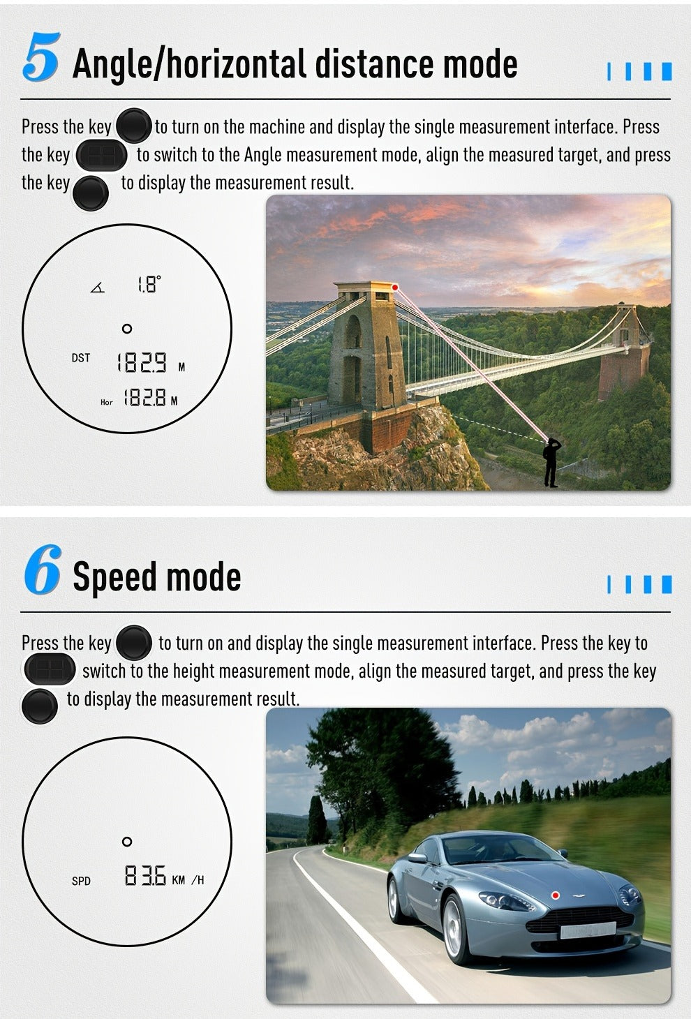 Golf Laser Rangefinder 1200 Yards Slope Compensation 6X Magnification Flag Lock HD Rechargeable USB Charging Anti-Vibration High Precision Quick Positioning White Stylish Design