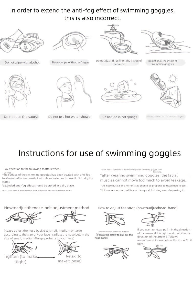 Anti-Fog Swimming Goggles Set – UV Protection, Earplugs & Nose Clip