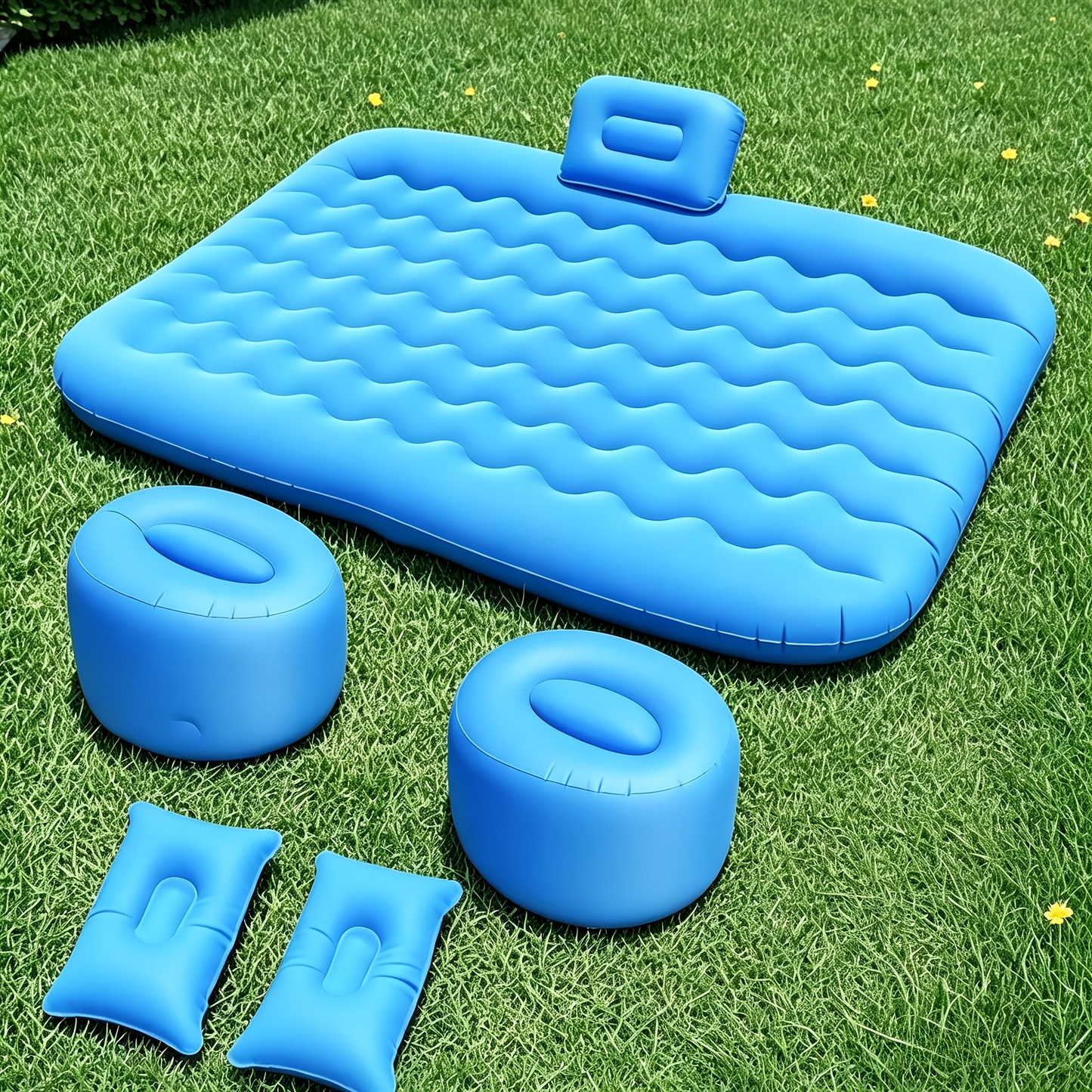 SUV Air Mattress Inflatable Car Bed Portable Camping Mattress Universal Flocked Blow Up Bed for SUV Trunk Back Seat with Storage Bag Repair Kit for Car Camping Travel Road Trip Multiple Colors
