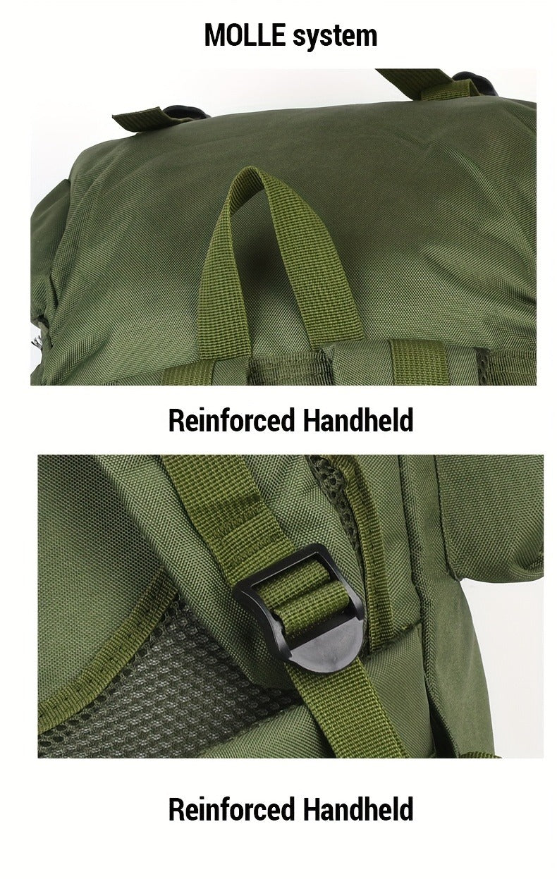 Tactical Backpack 100L Large Capacity Hiking Backpack Multiple Compartments Heavy Duty Ergonomic Straps for Camping Travel Trekking Backpacking Outdoor Adventures Jungle Green Black Army Green Gray Desert