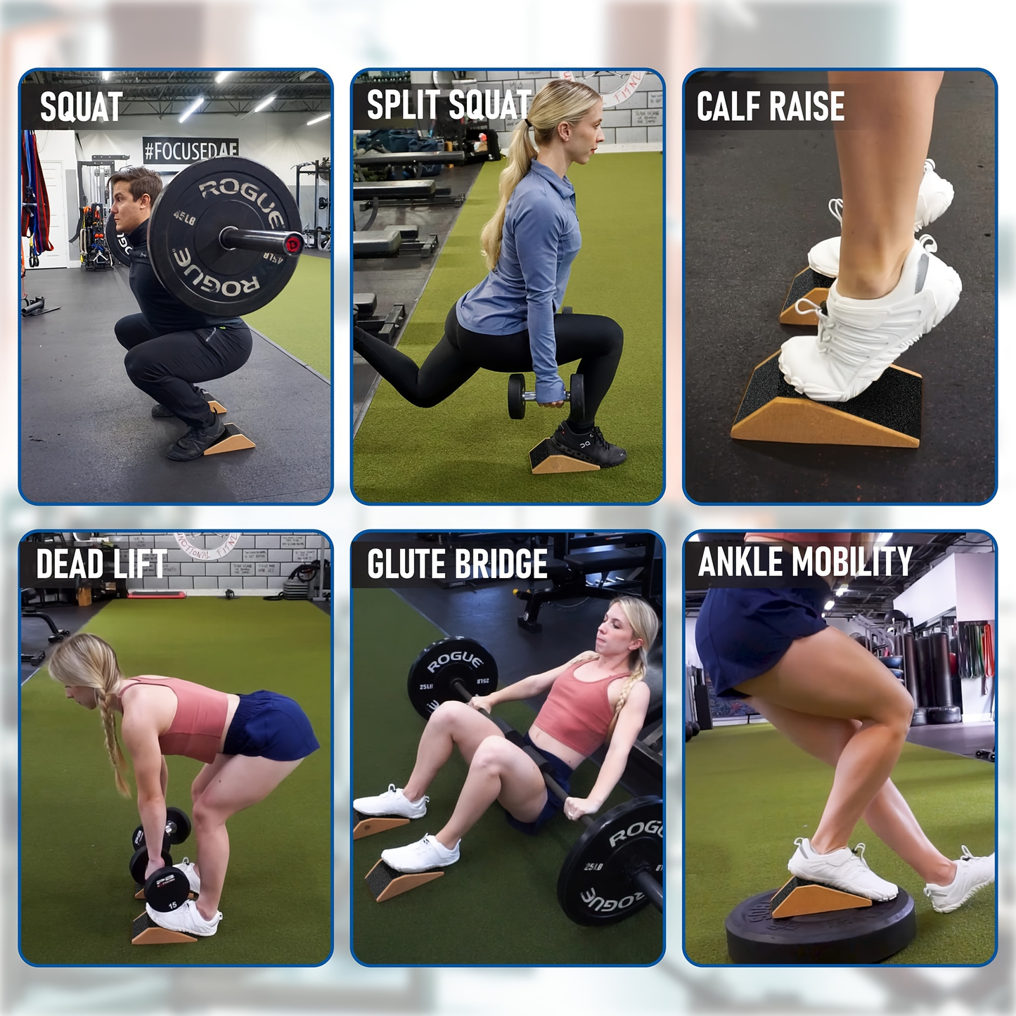 Cork Squat Wedge Blocks 2-Pack – Anti-Slip Pads, 1400 lbs Capacity, Calf Raiser & Yoga Ramp for Weightlifting, Squats & Stretch Training with Portable Bag