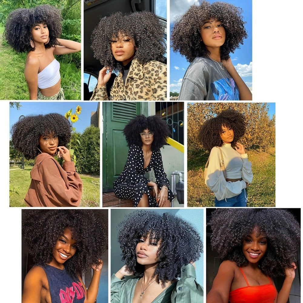 Afro Kinky Curly Hair Bundle 100% Mongolian Human Hair 4B 4C Natural Black Unprocessed No Chemical Dreadlocks Braids Twists Weave Extensions 8 10 12 14 16 18 Inch