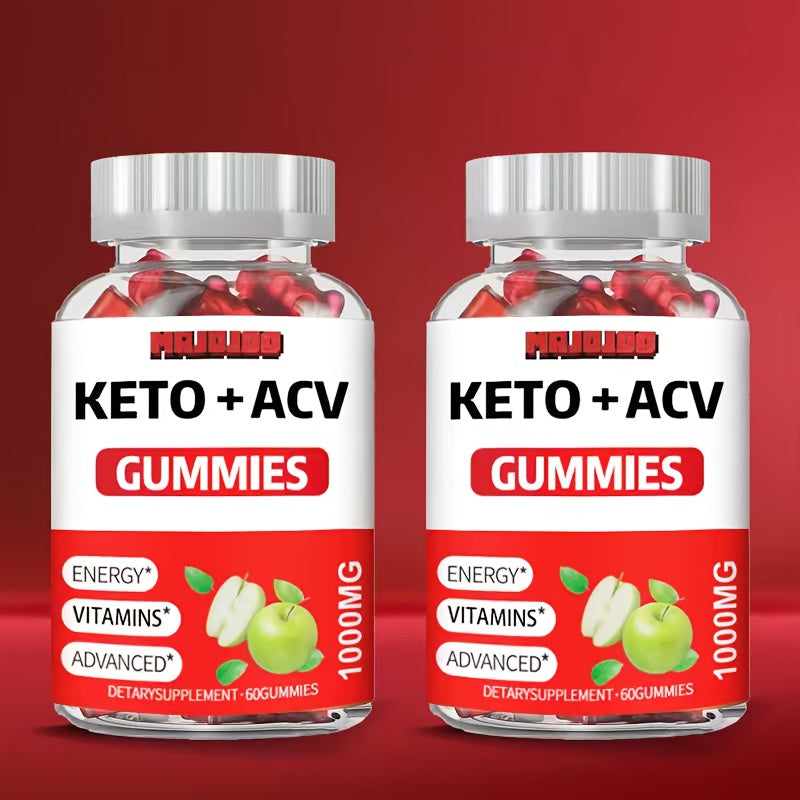 Apple Cider Vinegar Gummies with Pomegranate, Beet Juice & B12 — Vegan Keto ACV Gummies for Weight Management, Gut Health & Natural Energy | Vitamins B & C, Gluten-Free Supplement for Men & Women | 60 Gummies | 1, 2 or 3 Pack