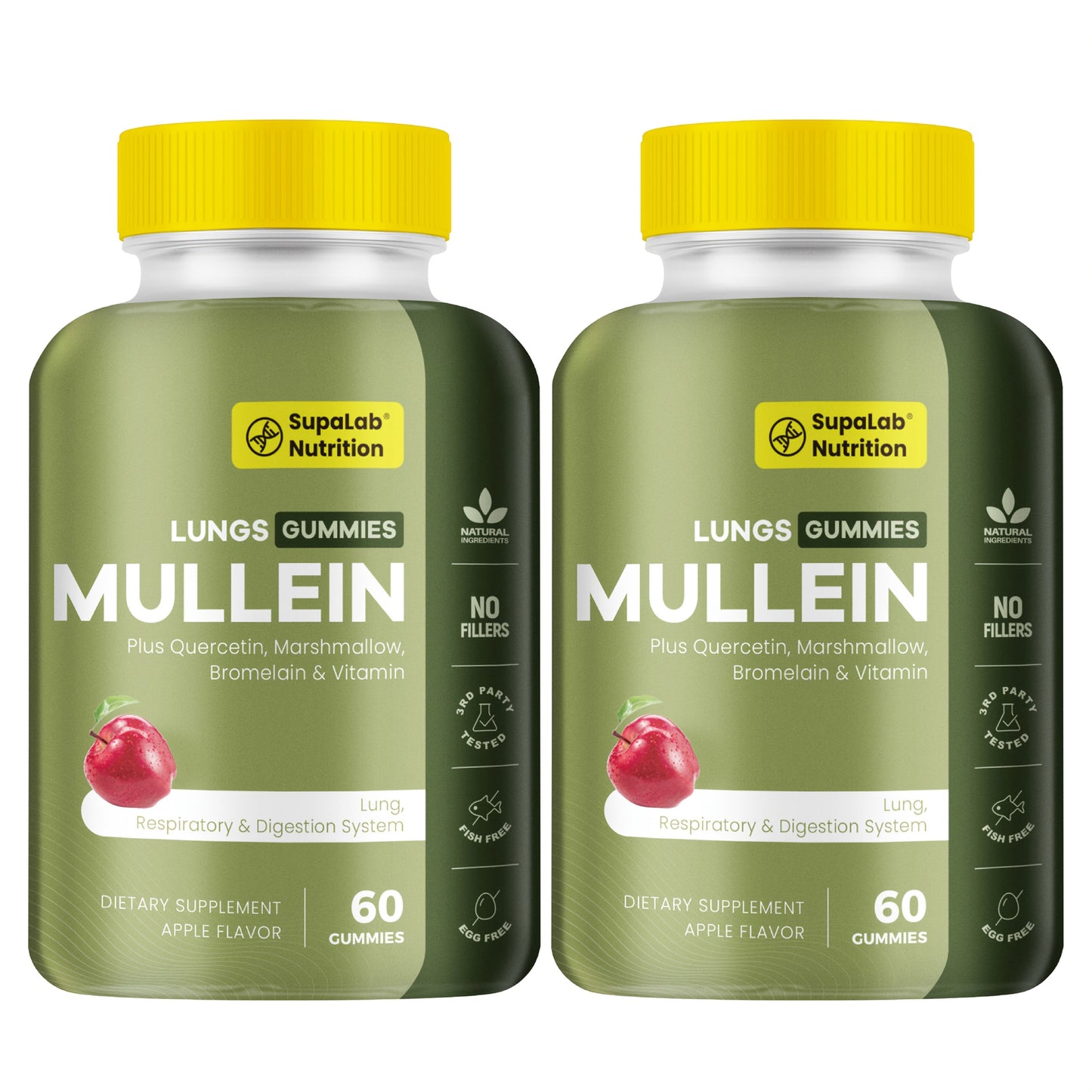 Mullein Leaf Lung Health Supplement with Quercetin, Bromelain, Vitamin C & D3, Zinc & Selenium – Herbal Respiratory & Bronchial Support Formula for Clear Breathing | 60 Capsules