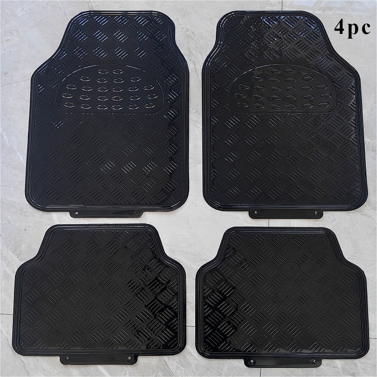 Waterproof Car Floor Mats 4pcs Set – PVC All-Weather Protection, Dustproof Easy-Clean Full Set for Cars, SUVs & Trucks, Anti-Slip, Multiple Colors Available