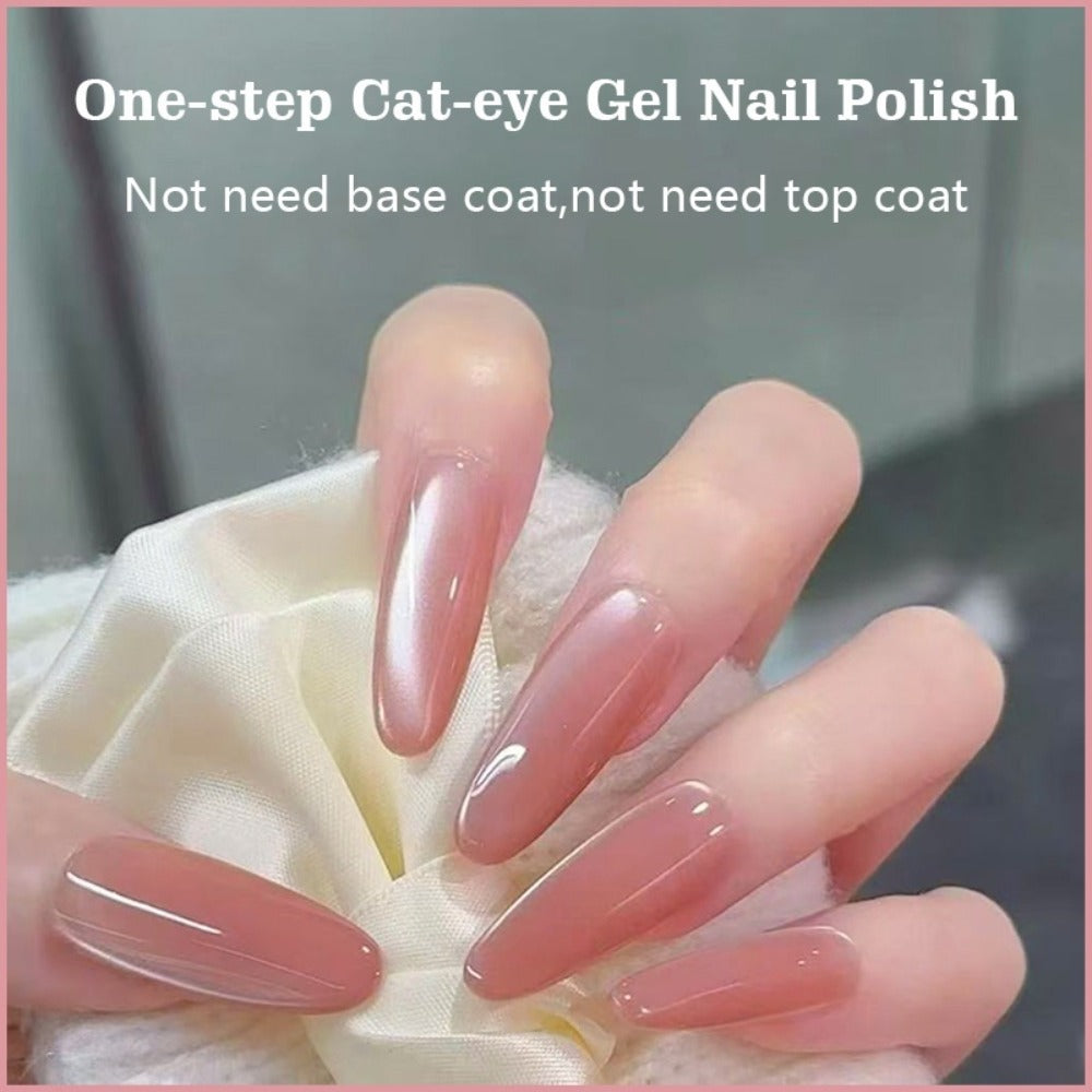 Magnetic Cat Eye Gel Nail Polish Pen 3-in-1 All-in-One Base Coat Color Top Coat - Ultra-Bright High-Saturation Polygel, Long-Lasting Chip-Resistant DIY Nail Art for Women, Salon & Home Use