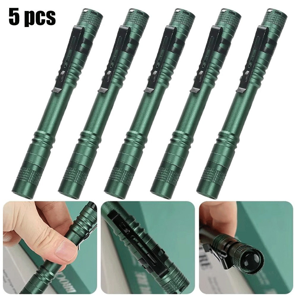 Pen Light Flashlights Bulk Pack with Clip - Mini Slim LED Pocket Torch for Camping, Outdoor, Home & Emergency Use, 5/10/20pcs (Batteries Not Included)