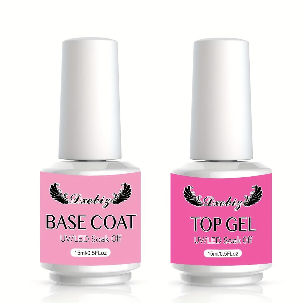 Builder Gel Nail Kit 5-in-1 Clear Nail Extension Gel Set — Primer Brush Repair Gel Nail Strengthening Overlay Kit 0.51oz, Beginner DIY Home Salon for Natural Nails Women Nail Art Starter