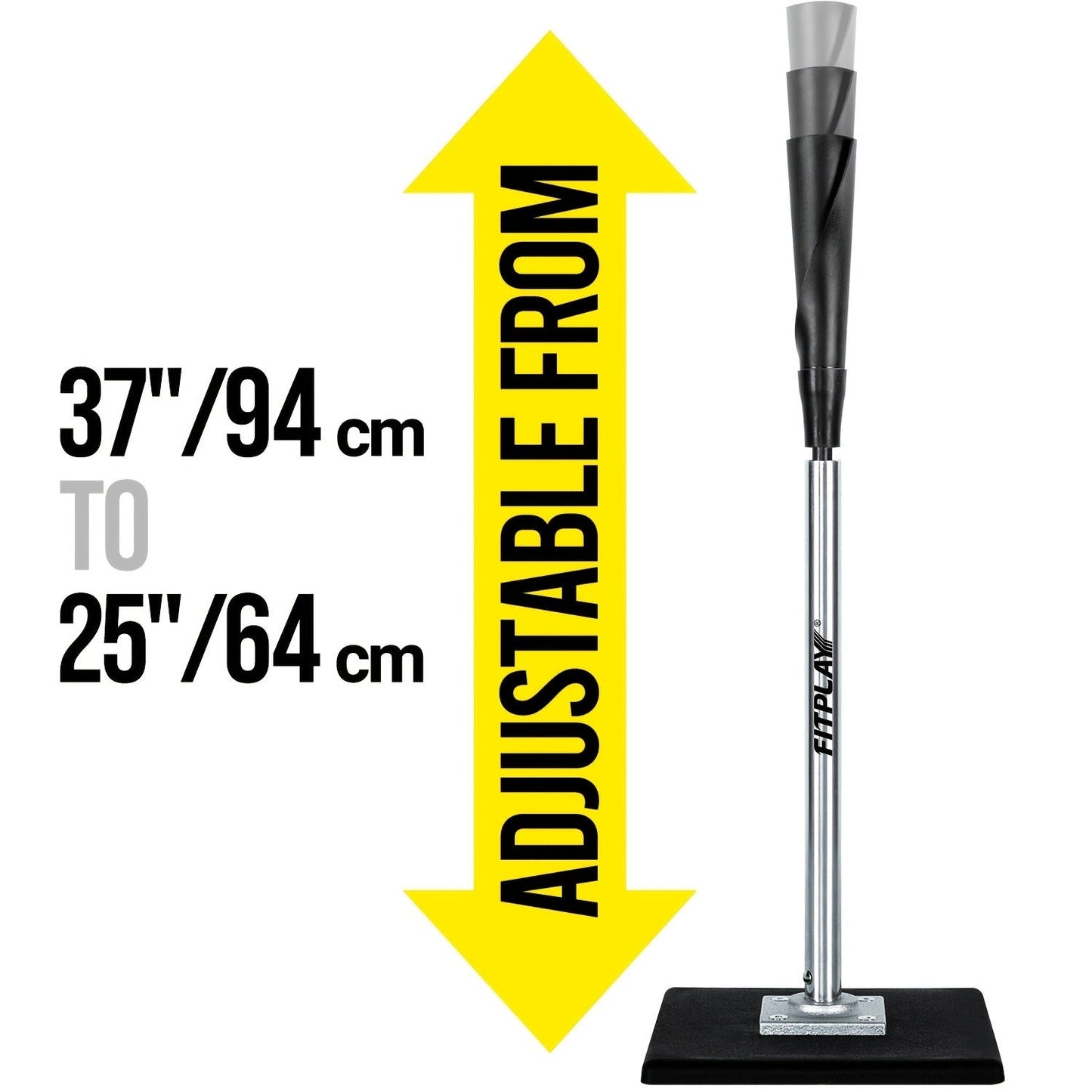 Baseball & Softball Batting Tee – Adjustable Height 25"-37", Heavy-Duty Rubber Top, Non-Slip Base, Indoor Outdoor Practice