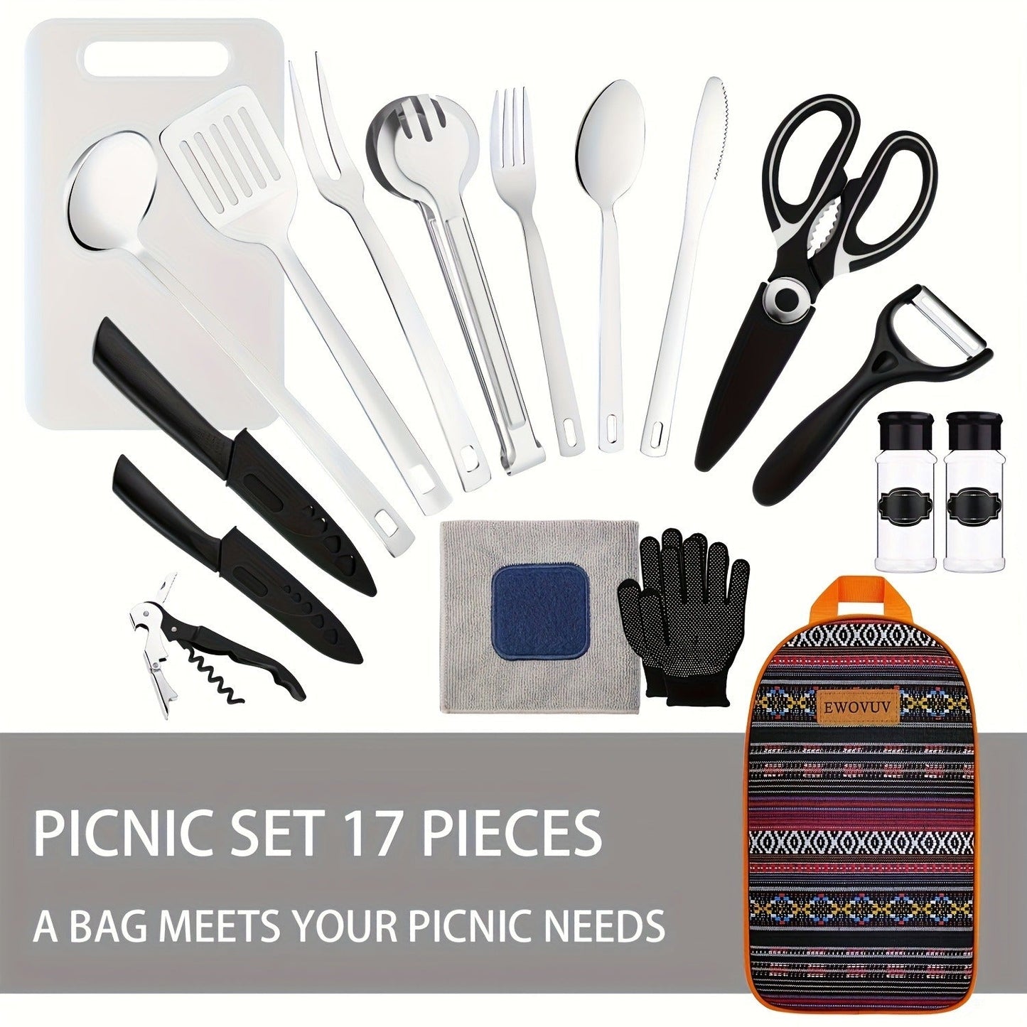 Camping Cookware Set Portable Lightweight Pot Pan Kit for Outdoor Hiking Picnic RV Travel Backpacking Camp Kitchen Cooking Gear Food-Grade Material