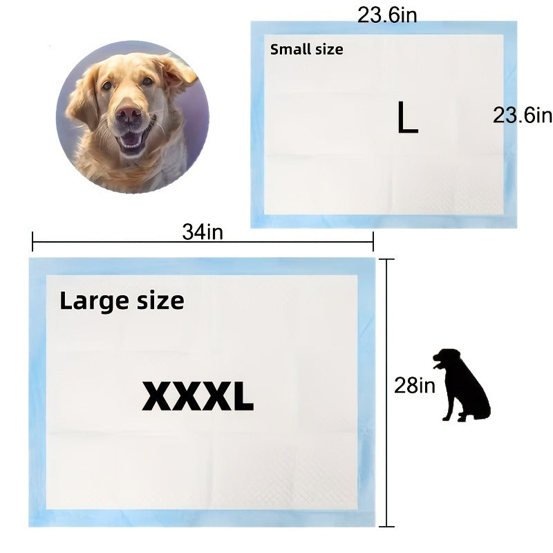 Puppy Pee Pads 100 Count - 6-Layer Super Absorbent Dog Training Pads, Leak-Proof Tear-Resistant Odor Control, 23.6"x23.6" & 34"x28" Large Size, Suitable for Dogs Cats & Multiple Pets