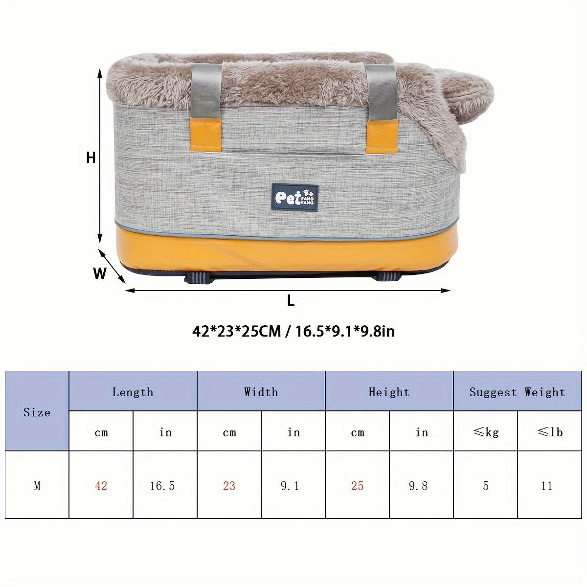 Pet Car Seat Carrier Bag Portable Safety Booster Seat for Dogs & Cats – Foldable Travel Bag with Car Pad, Secure Outing Bag for Small Medium Pets, Lightweight Pet Travel Accessory