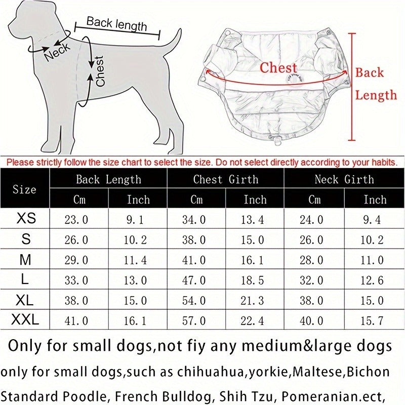 Dog Winter Coat Puffer Jacket Windproof Warm Padded Snow Vest for Small Breeds, Lightweight Outdoor Dog Clothes for Chihuahua Poodle Yorkshire Terrier, Sizes L XL XXL, Orange Blue Pink
