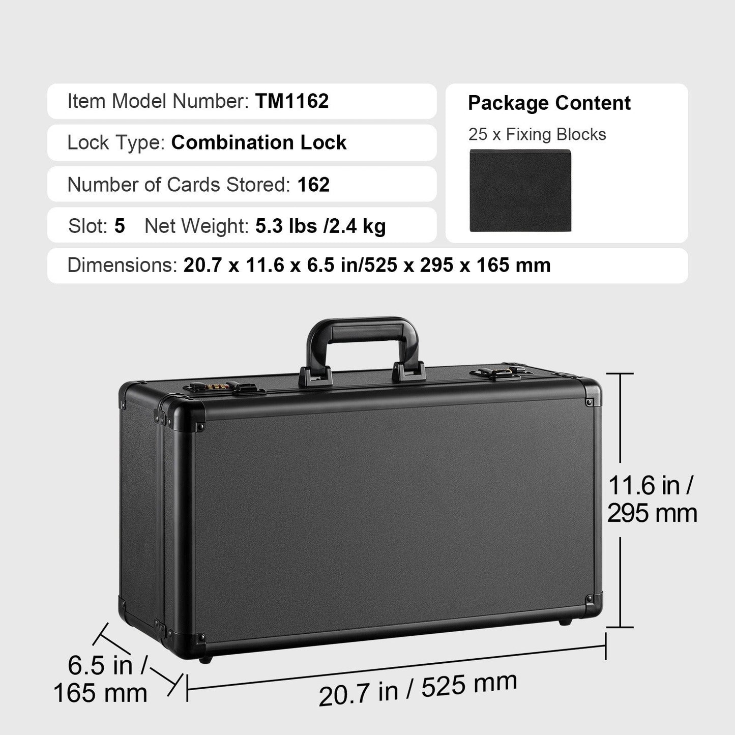 PSA Graded Card Storage Box 5-Slot Aluminum Case Combination Lock