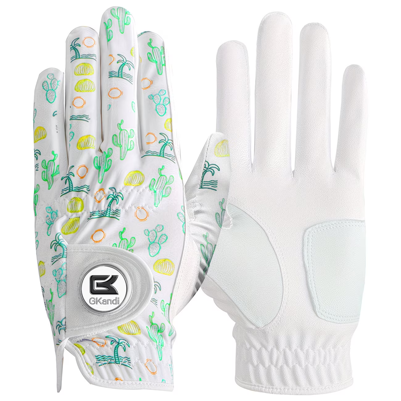 Men's Golf Glove Left Hand with Ball Marker - Breathable All Weather Grip, Hook & Loop Closure, Sizes S M ML L XL, USA Flag, Blue & White, Stylish Polyester Golf Gloves for Men Golfers, Confident Swing Every Round