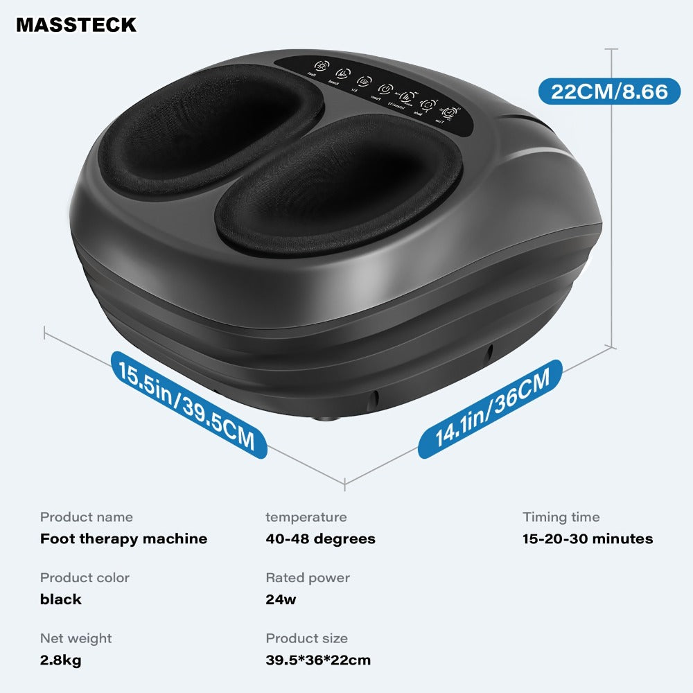 Shiatsu Foot Massager Machine with Heat – Deep Kneading Electric Foot Massager for Plantar Fasciitis, Tired Muscles & Arch Pain Relief | Fits Men Up to Size 12 | Home & Office Use | Gift for Mom, Dad & Seniors