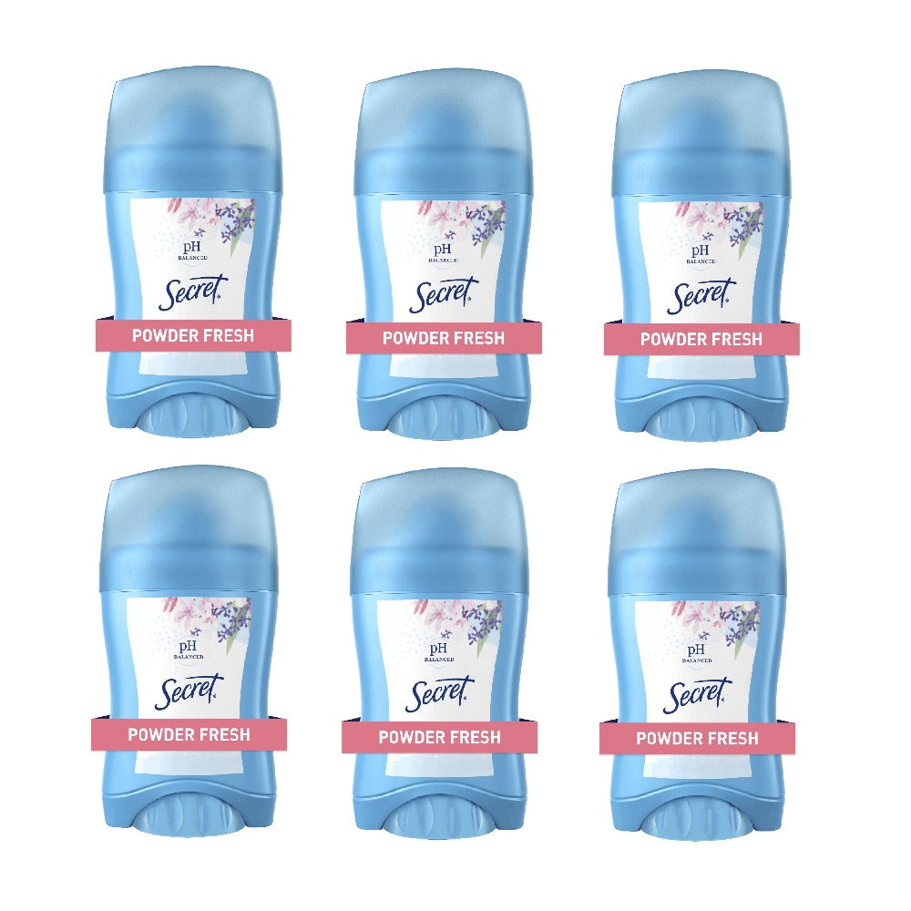 Secret Powder Fresh Antiperspirant Deodorant 1.7 oz – 6 Pack, 48H Odor & Sweat Protection, Invisible Solid, Soft Powder Scent, Dermatologist Tested, Daily Underarm Protection for Women
