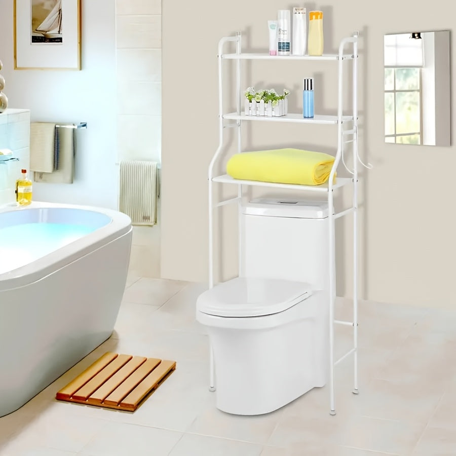 Bathroom Storage Rack shown in the White option