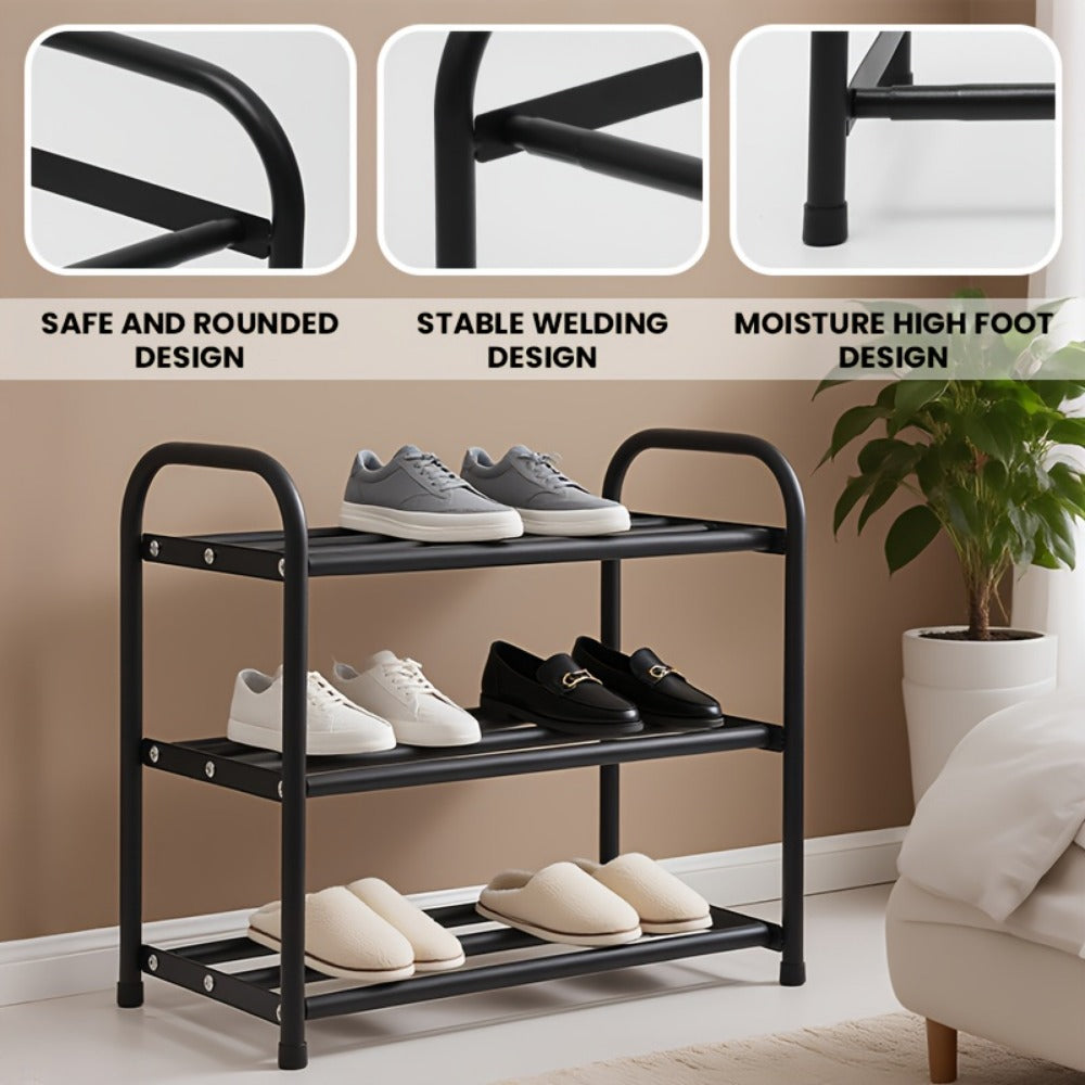 3-Tier Freestanding Shoe Rack, Freestanding Shoe Storage Rack for Entryway detail image - detail view 7