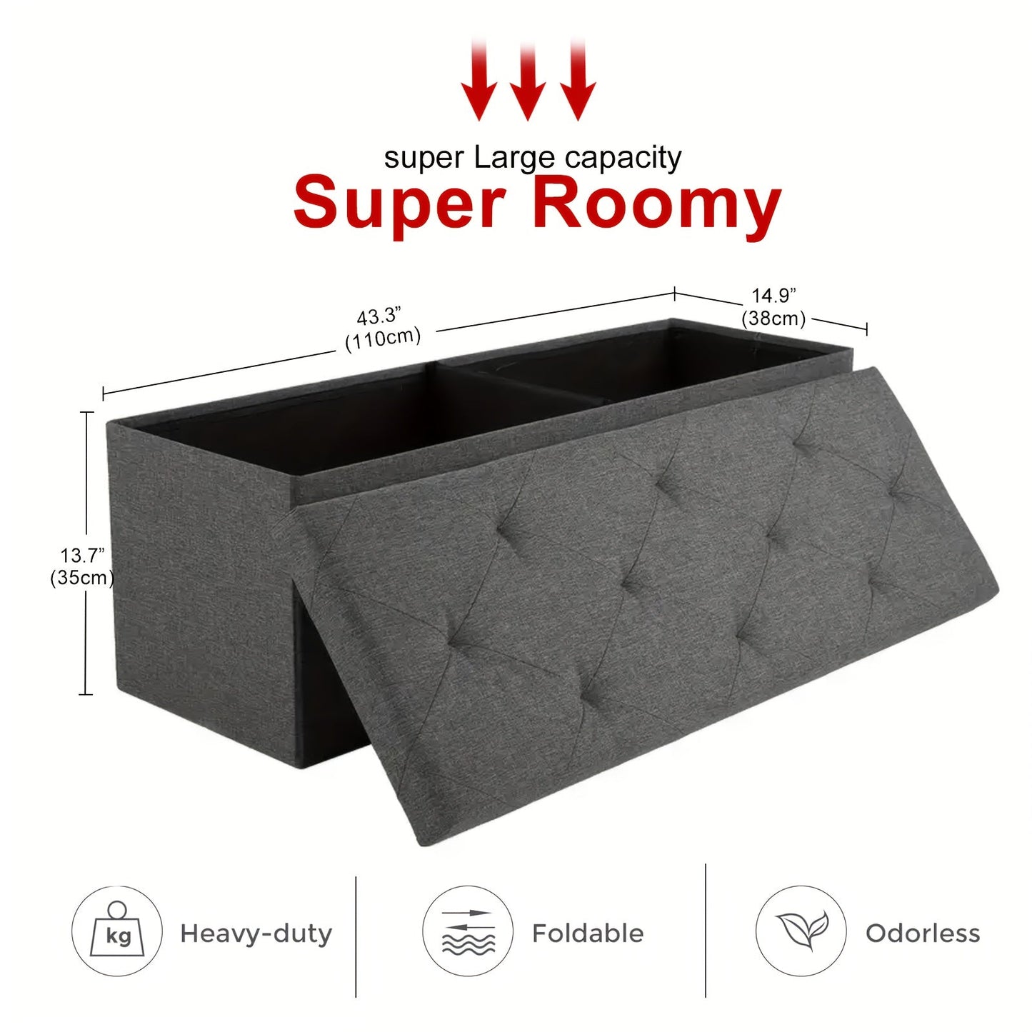 Storage Ottoman shown in the 43-Grey option