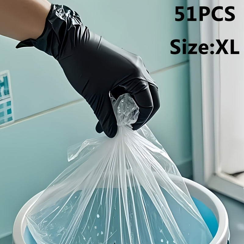 Disposable Nitrile Gloves Black – Powder Free, Latex Free Protective Gloves for Household Cleaning, Pet Bathing, Tattoo, Hair Coloring & Professional Use (S/M/L/XL)