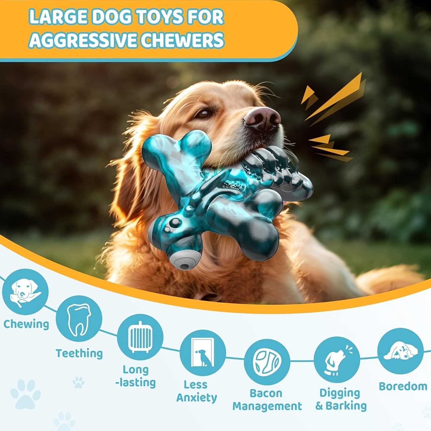 Interactive Dog Chew Toy Indestructible Nylon Bone for Aggressive Chewers - Bacon Flavor Durable Chew Toy for Large Medium Heavy Dogs, Dragonfly Design