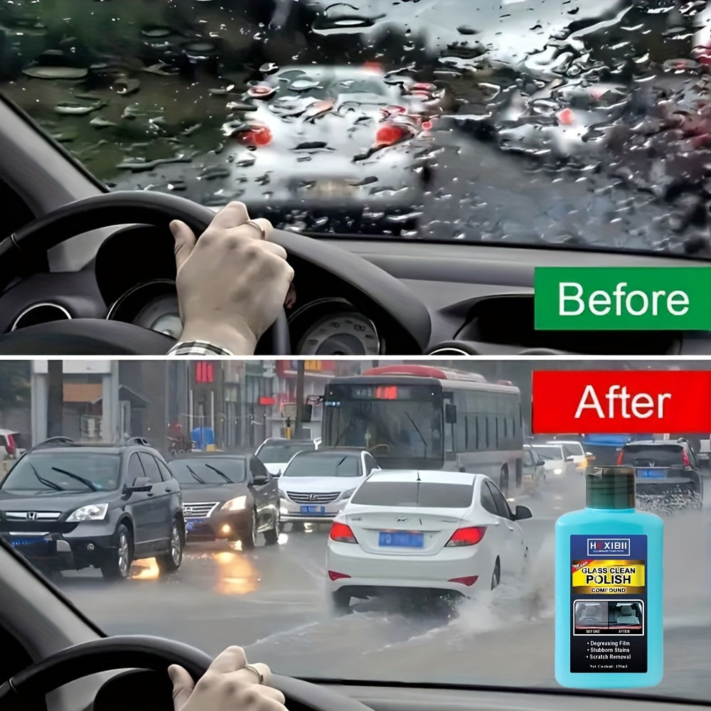 Clear Glass Restorer - Car Glass Oil Film Cleaner and Remover Paste - Eliminates Coatings for Auto and Home
