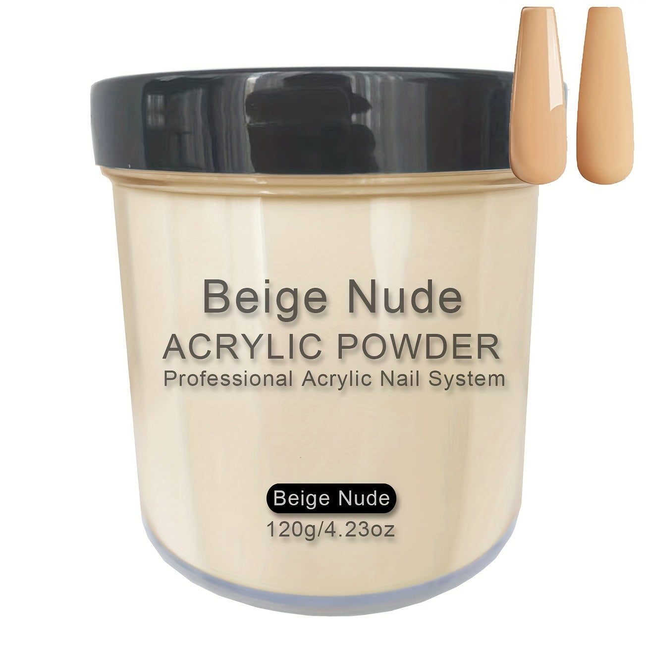 Nude Beige Acrylic Nail Powder 4oz – Natural Sheer Cover Sculpting Powder for Nail Extensions Overlays Enhancements Salon & DIY Manicure Professional System