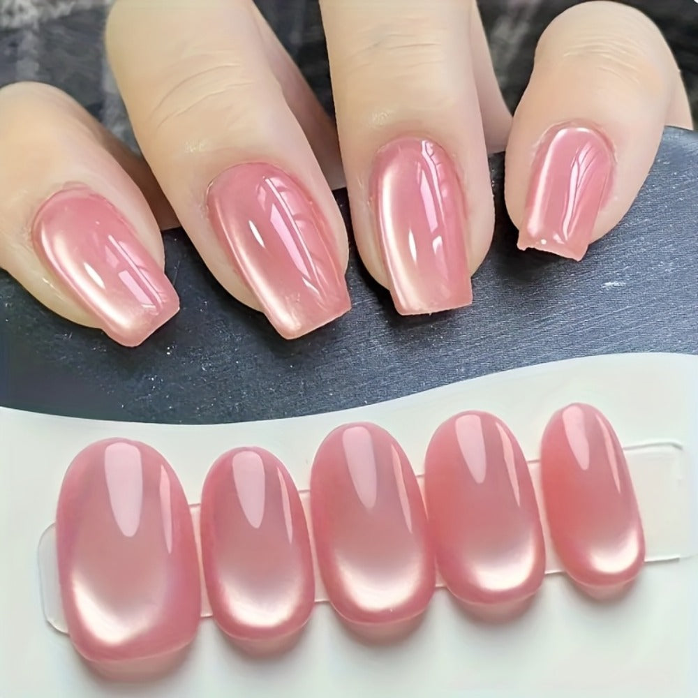 Pink Holographic Rainbow Cat Eye Gel Nail Polish 0.51oz Magnetic Color Shifting Effect - Soak-Off LED UV Long Lasting Chip-Resistant Salon Quality Nail Art Design for Women DIY Home Manicure Pink Series