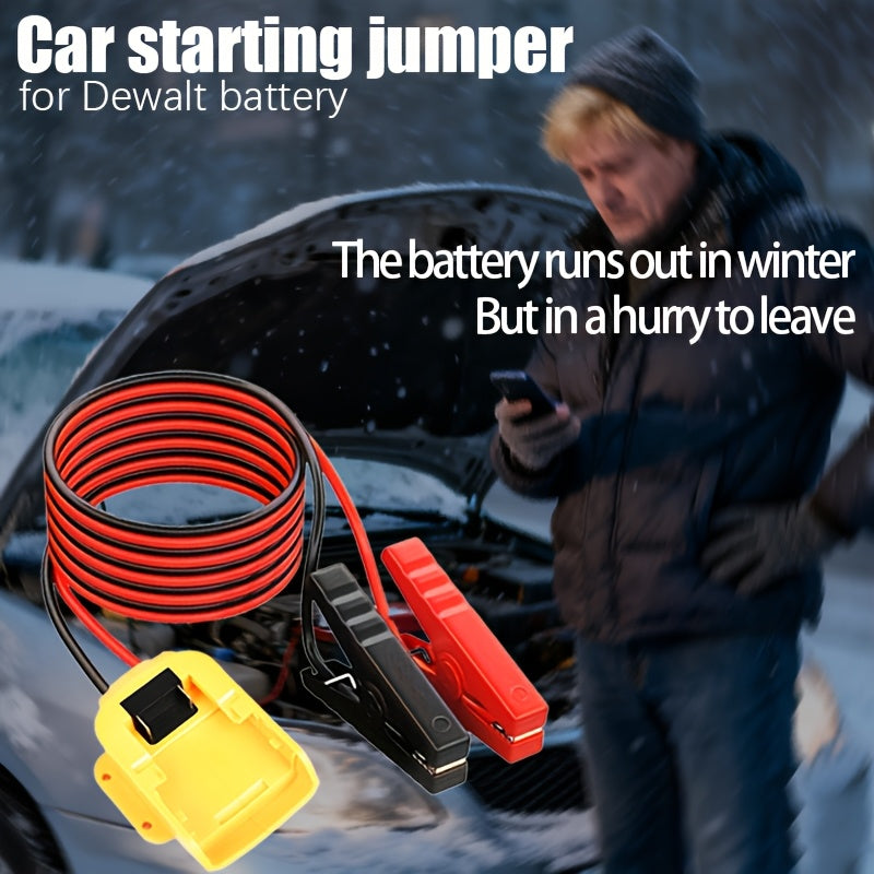 Car Jump Starter Cable With Adapter | Suitable For Dewalt 18V/20V DCB Battery Starter, Portable Car Battery Pack, Does Not Include Jump Cables, Does Not Include Battery, ABS Material, Without Battery