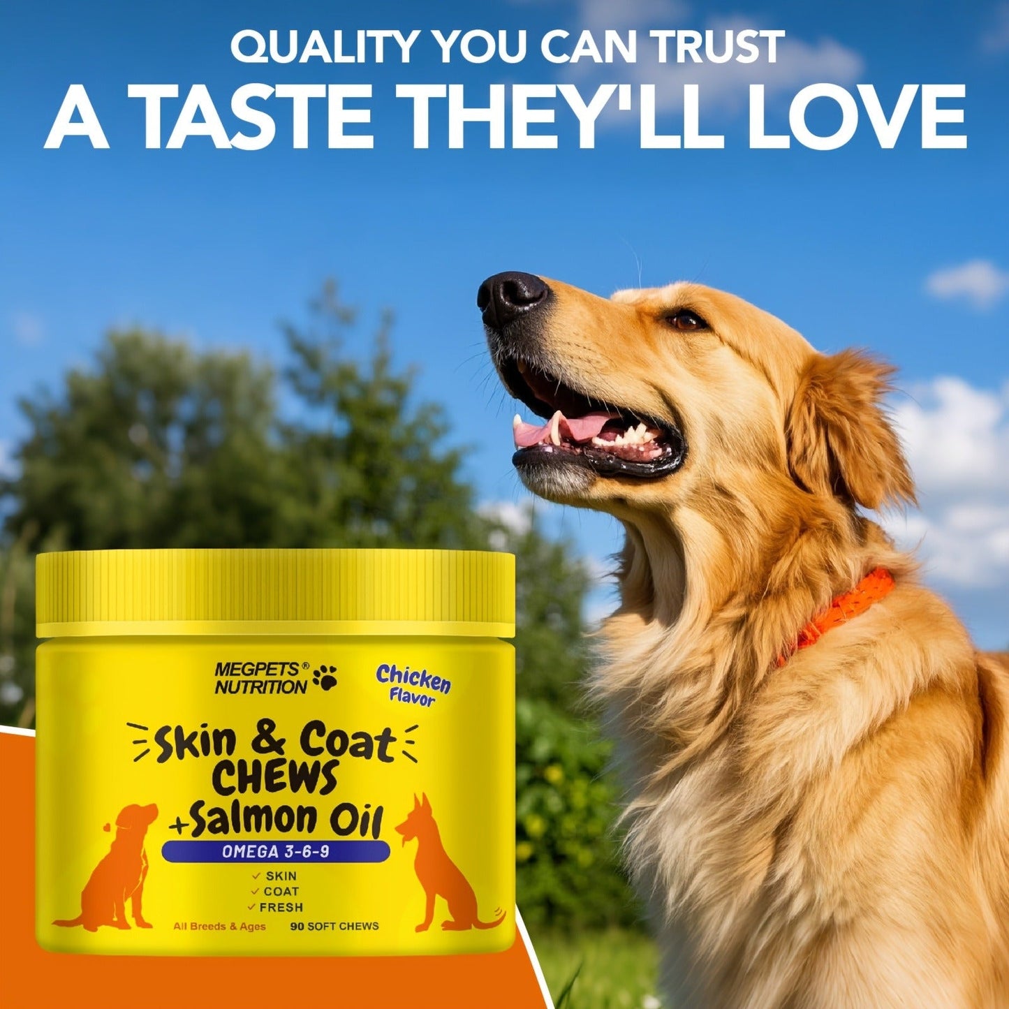 Omega 3 Dog Chews 90ct – 90-Day Supply Skin, Coat & Ear Care Supplement with Probiotics for Itchy Relief, All Ages – 1 Bottle Trial or 2 Bottle Value Pack