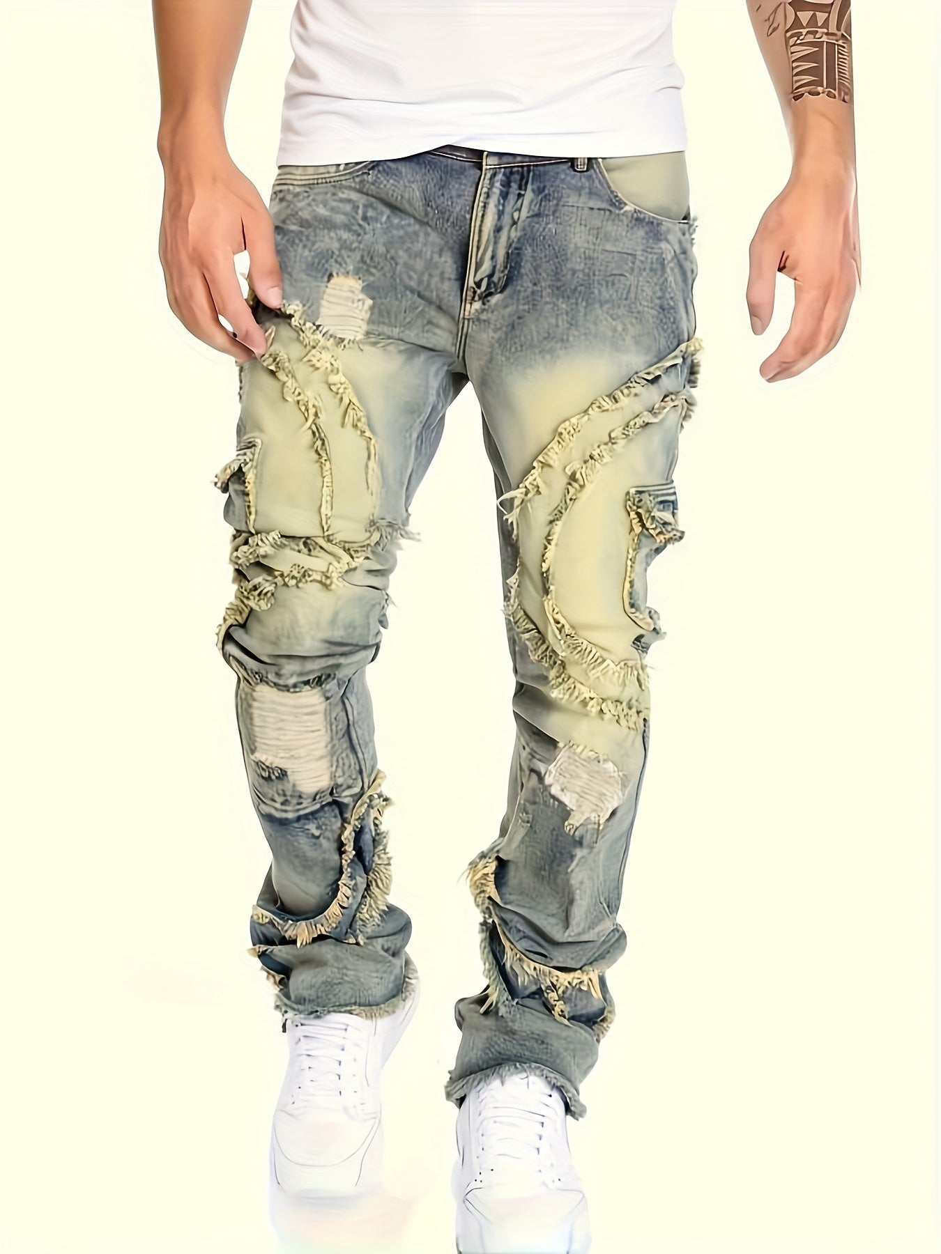 Men's Slim Fit Jeans - Classic Wash Embroidered