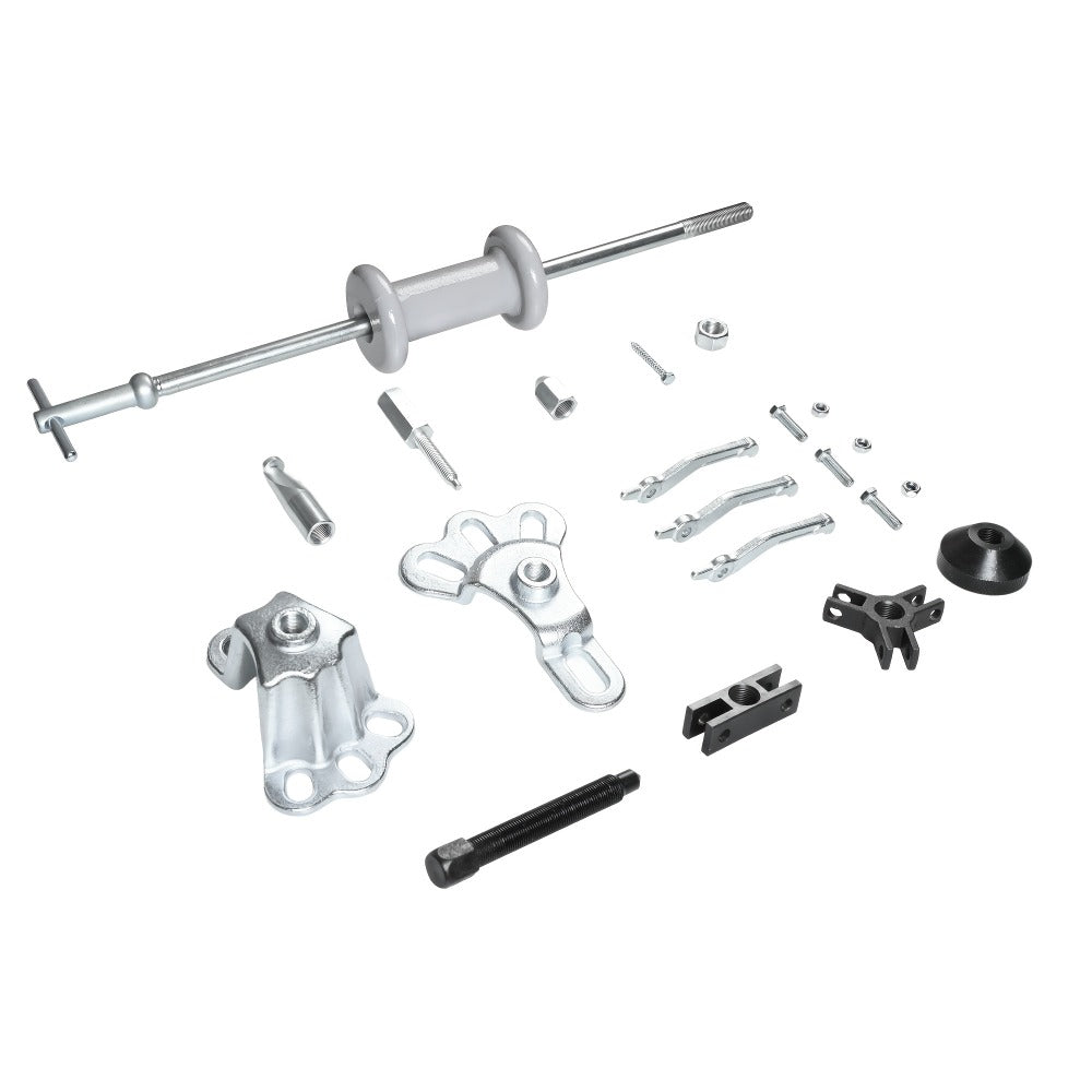 Slide Hammer Puller Kit 19-PC – 10 LB Forged Steel Hammer & 12 Adaptors, Bearing Race Seal Removal Tool, Universal Auto Repair Puller Set for Car Truck Mechanic Shop