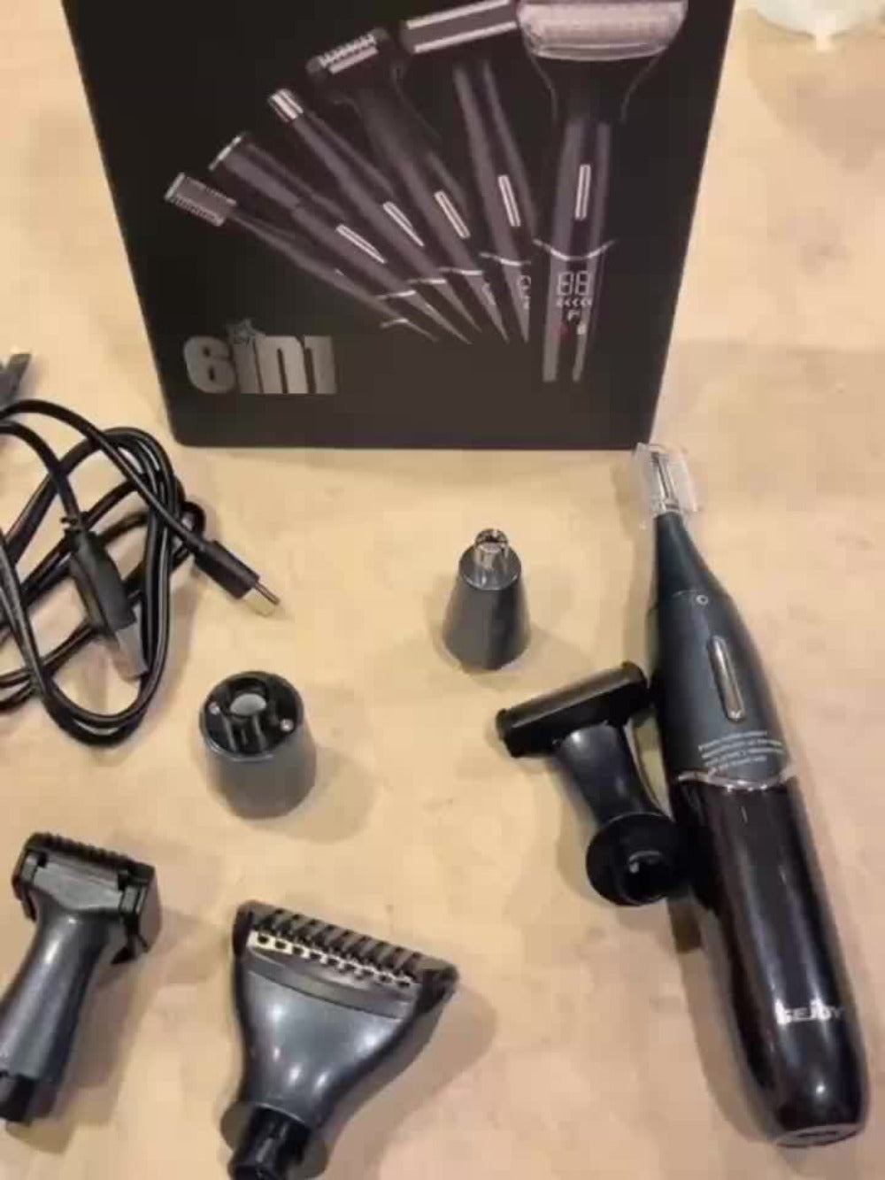 Bikini Trimmer Electric Razor for Women & Men 6-in-1 Hair Remover Kit Face Eyebrow Nose Arms Legs Pubic Wet Dry Painless Shaver Grooming Set