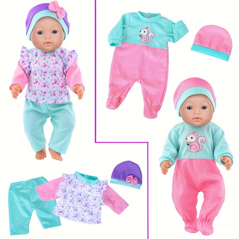 Doll Clothes Set 10 Outfits for 14 15 16 Inch & 43cm Newborn Baby Dolls Soft Handmade Easy On Off Doll Clothing Pack Birthday Christmas Gift for Girls Kids Ages 3-12 No Doll