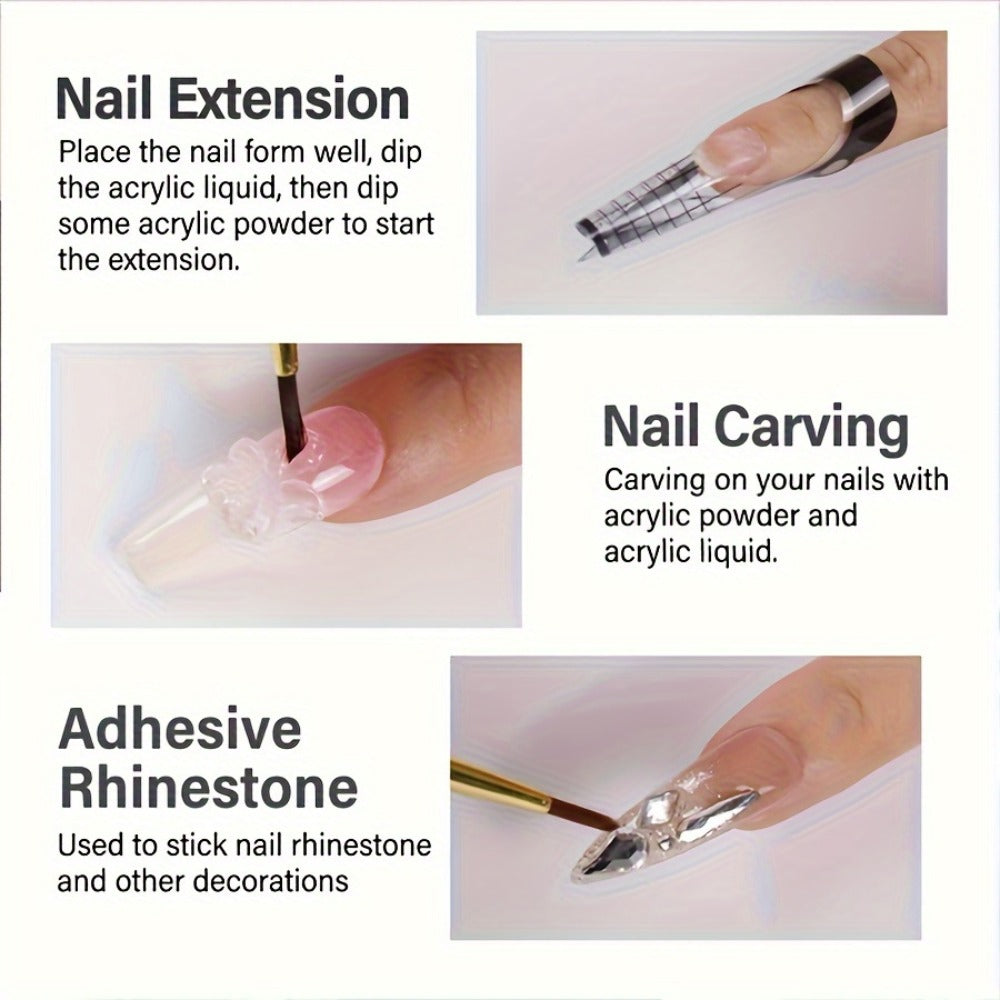 Acrylic Liquid Monomer 2 Pack 2.54oz Each Odorless Crystal Formula for Salon-Quality Nail Extensions Overlays & Sculpting - Compatible with All Acrylic Nail Powders DIY Home Manicure Supplies