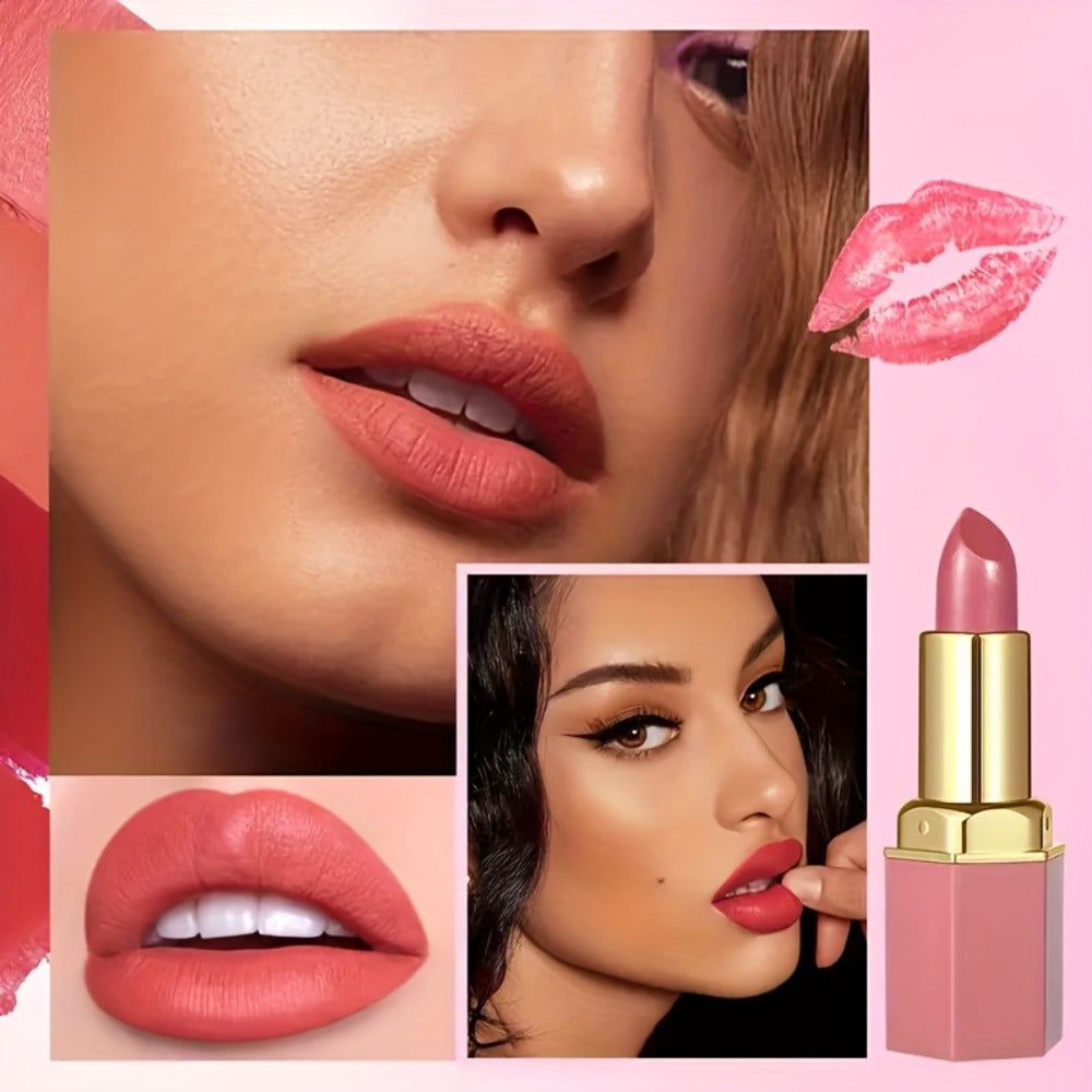 Glossy Creamy Lipstick Set 6 Pcs Berry & Nude Shades – Moisturizing Hydrating Formula Effortless Glide Long Lasting Shiny Lip Color for All Skin Tones, Essential Beauty Gift for Women