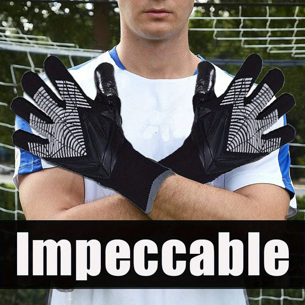 Silicone Grip Goalkeeper Gloves with Superior Traction - Available in 6 Colors & 5 Sizes, Professional Soccer & Rugby Goalie Gloves for Men Women Youth, High-Performance Finger Protection Sports Gloves